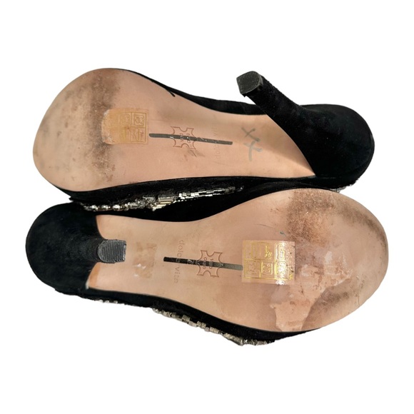 Dolce Vita Tavi Jeweled Suede Pumps High Heel Black Embellished Size 7 - Picture 11 of 14